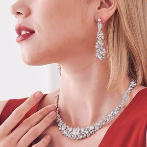 Swarovski Crystals Bridal Necklace & Earrings Set
